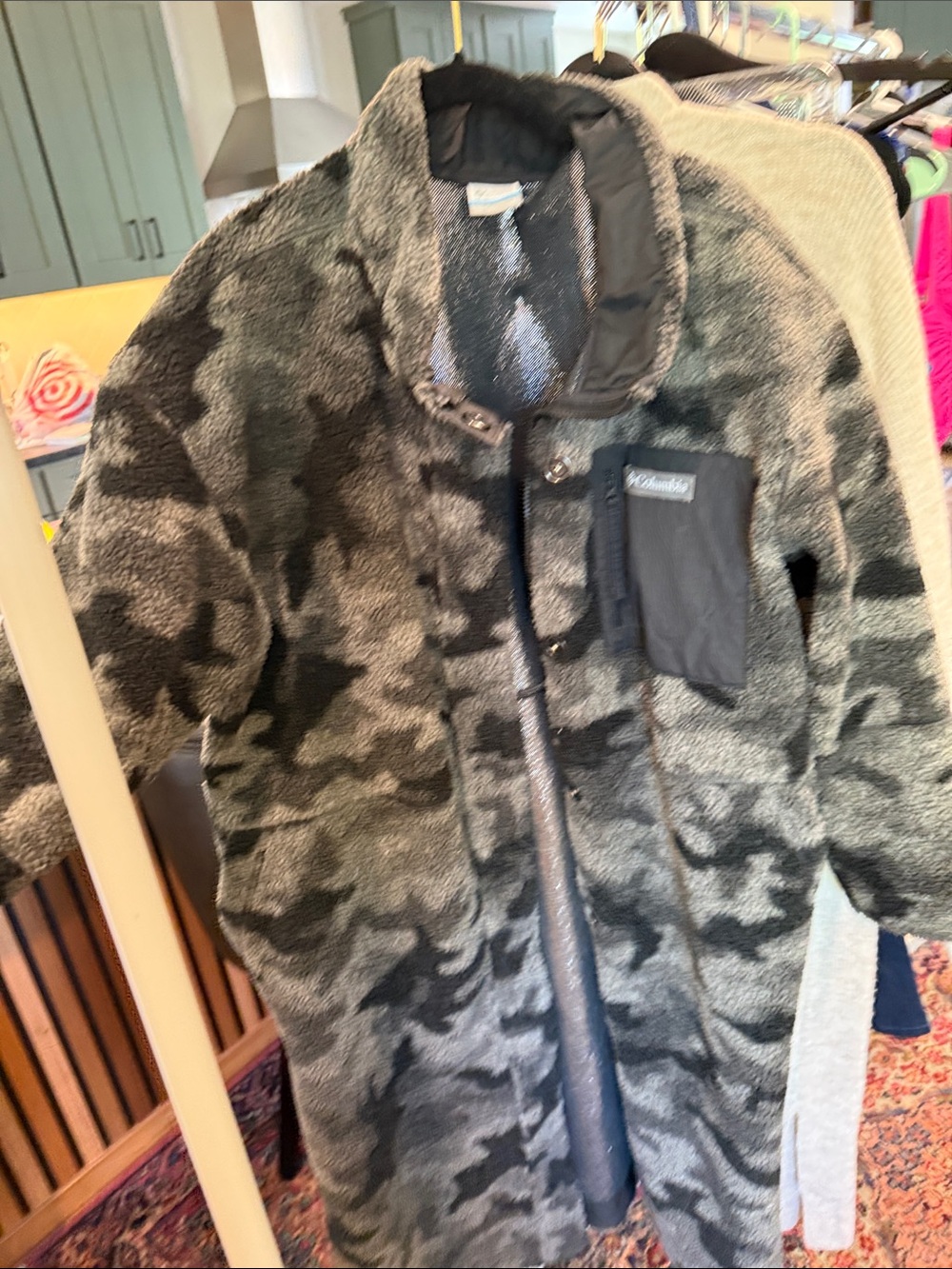 Columbia Camo Fleece Jacket in Gray and Black
